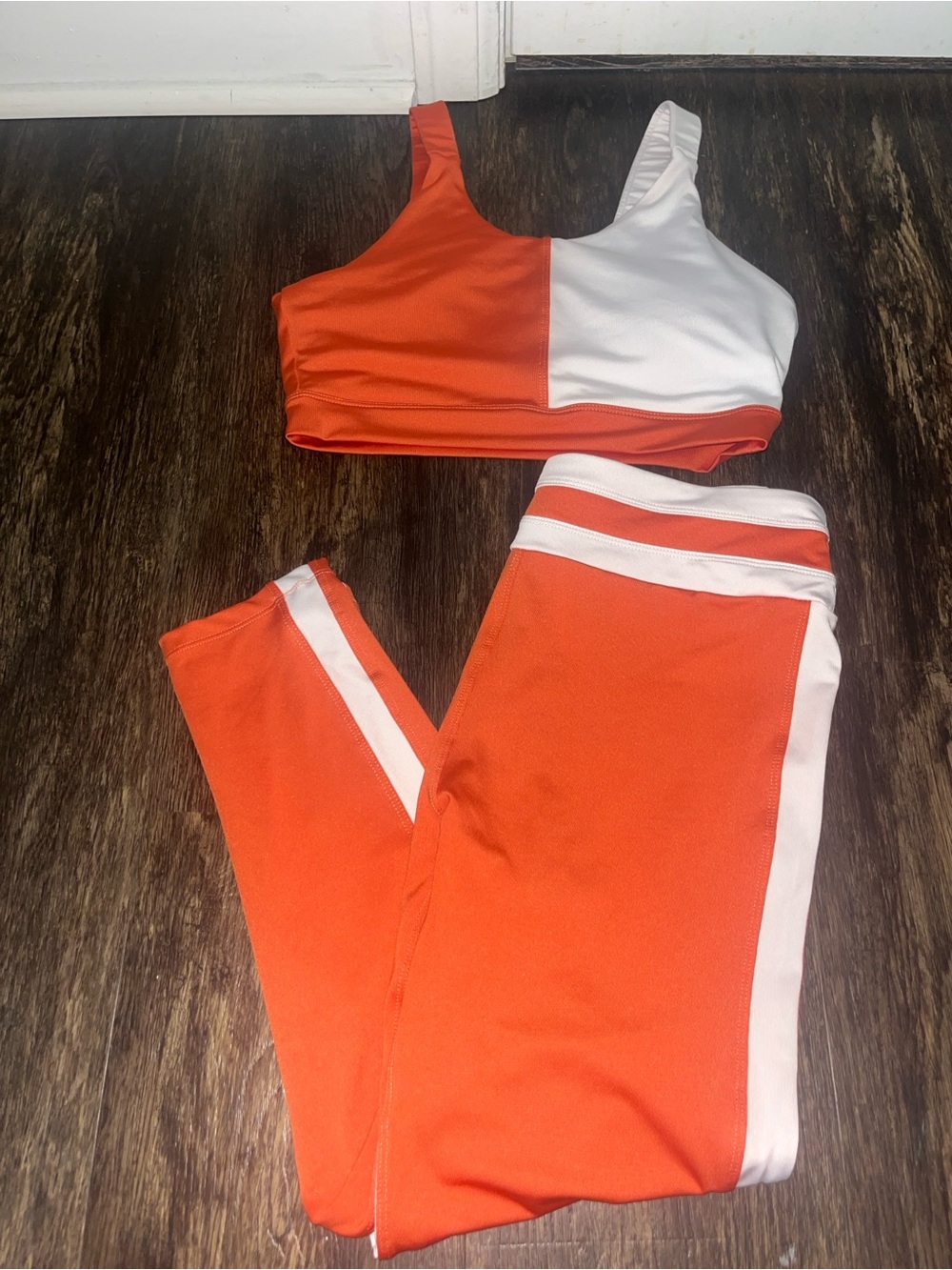 Habitual Orange and White Kids Active Two-Piece Set